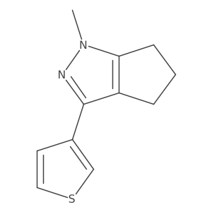 1-Methyl-3-(thiophen-3-yl)-1,4,5,6-tetrahydrocyclopenta[c]pyrazole结构式