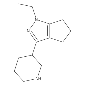 1-Ethyl-3-(piperidin-3-yl)-1,4,5,6-tetrahydrocyclopenta[c]pyrazole结构式