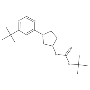 tert-butyl N-[1-(6-tert-butylpyrimidin-4-yl)pyrrolidin-3-yl]carbamate结构式