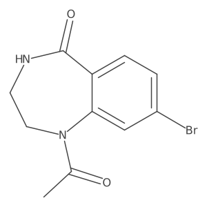 1-acetyl-8-bromo-2,3,4,5-tetrahydro-1H-1,4-benzodiazepin-5-one Structure