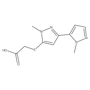 2-{[1-methyl-3-(1-methyl-1H-pyrazol-5-yl)-1H-pyrazol-5-yl]sulfanyl}acetic acid结构式