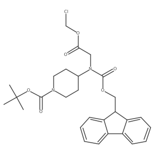 tert-butyl 4-{[2-(chloromethoxy)-2-oxoethyl]({[(9H-fluoren-9-yl)methoxy]carbonyl})amino}piperidine-1-carboxylate结构式