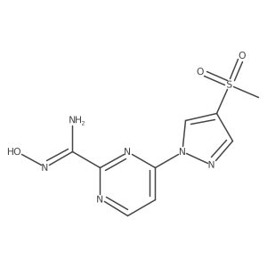 N'-hydroxy-4-(4-methanesulfonyl-1H-pyrazol-1-yl)pyrimidine-2-carboximidamide结构式