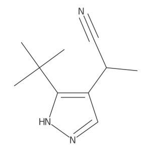 2-(3-tert-butyl-1H-pyrazol-4-yl)propanenitrile结构式