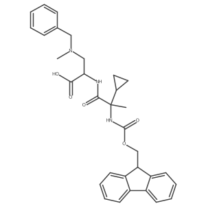 3-[benzyl(methyl)amino]-2-[2-cyclopropyl-2-({[(9H-fluoren-9-yl)methoxy]carbonyl}amino)propanamido]propanoic acid Structure