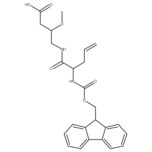 4-[2-({[(9H-fluoren-9-yl)methoxy]carbonyl}amino)pent-4-enamido]-3-methoxybutanoic acid结构式