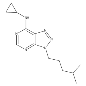 N-cyclopropyl-3-(4-methylpentyl)-3H-[1,2,3]triazolo[4,5-d]pyrimidin-7-amine结构式