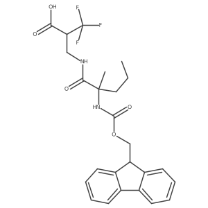 2-{[2-({[(9H-fluoren-9-yl)methoxy]carbonyl}amino)-2-methylpentanamido]methyl}-3,3,3-trifluoropropanoic acid结构式