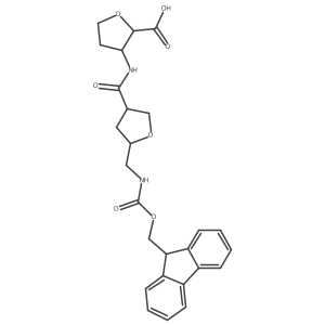 (2RS,3SR)-3-[(3RS&,5RS&)-5-[({[(9H-fluoren-9-yl)methoxy]carbonyl}amino)methyl]oxolane-3-amido]oxolane-2-carboxylic acid结构式