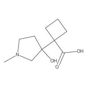 1-(3-Hydroxy-1-methylpyrrolidin-3-yl)cyclobutane-1-carboxylic acid Structure