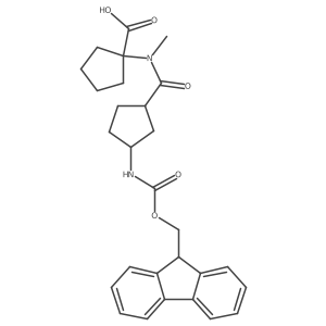 1-[N-methyl3-({[(9H-fluoren-9-yl)methoxy]carbonyl}amino)cyclopentaneamido]cyclopentane-1-carboxylic acid Structure