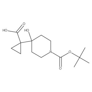 1-(1-(tert-Butoxycarbonyl)-4-hydroxypiperidin-4-yl)cyclopropane-1-carboxylic acid Structure