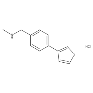 Methyl({[4-(thiophen-3-yl)phenyl]methyl})amine hydrochloride Structure
