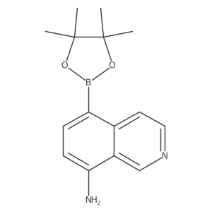 5-(4,4,5,5-Tetramethyl-1,3,2-dioxaborolan-2-yl)isoquinolin-8-amine结构式