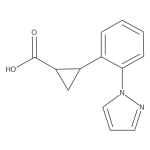 rac-(1R,2R)-2-[2-(1H-pyrazol-1-yl)phenyl]cyclopropane-1-carboxylic acid结构式