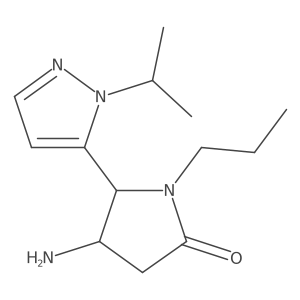 4-amino-5-[1-(propan-2-yl)-1H-pyrazol-5-yl]-1-propylpyrrolidin-2-one结构式