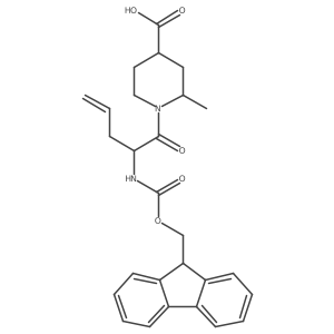 rac-(2R,4R)-1-[2-({[(9H-fluoren-9-yl)methoxy]carbonyl}amino)pent-4-enoyl]-2-methylpiperidine-4-carboxylic acid结构式