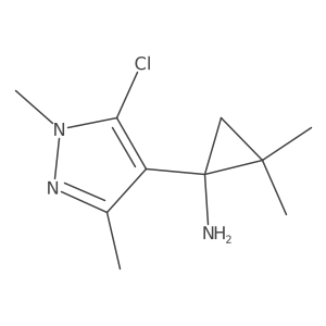 1-(5-chloro-1,3-dimethyl-1H-pyrazol-4-yl)-2,2-dimethylcyclopropan-1-amine结构式