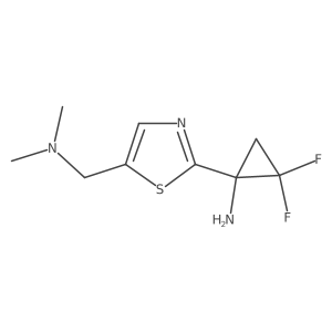 1-{5-[(Dimethylamino)methyl]-1,3-thiazol-2-yl}-2,2-difluorocyclopropan-1-amine结构式
