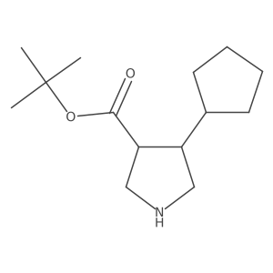 Tert-butyl (3S,4S)-4-cyclopentylpyrrolidine-3-carboxylate结构式