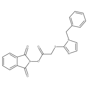 1,3-dioxo-2,3-dihydro-1H-isoindol-2-yl 2-[(1-benzyl-1H-imidazol-2-yl)sulfanyl]acetate结构式