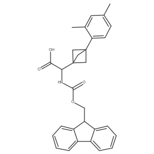 2-[3-(2,4-Dimethylphenyl)-1-bicyclo[1.1.1]pentanyl]-2-(9H-fluoren-9-ylmethoxycarbonylamino)acetic acid Structure