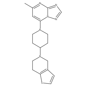 1-{5-methyl-[1,2,4]triazolo[1,5-a]pyrimidin-7-yl}-4-{4H,5H,6H,7H-thieno[3,2-c]pyridin-5-yl}piperidine结构式