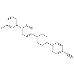 5-{4-[6-(3-Fluorophenyl)pyridazin-3-yl]piperazin-1-yl}pyridine-2-carbonitrile结构式