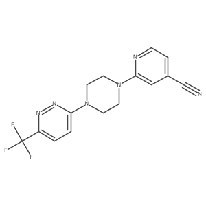 2-{4-[6-(Trifluoromethyl)pyridazin-3-yl]piperazin-1-yl}pyridine-4-carbonitrile结构式