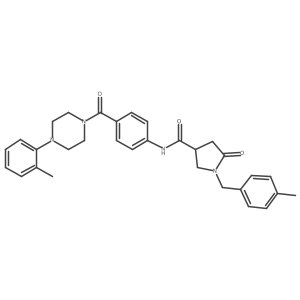 1-[(4-methylphenyl)methyl]-N-{4-[4-(2-methylphenyl)piperazine-1-carbonyl]phenyl}-5-oxopyrrolidine-3-carboxamide结构式