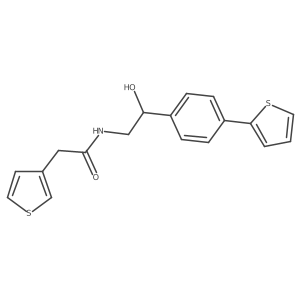 N-{2-hydroxy-2-[4-(thiophen-2-yl)phenyl]ethyl}-2-(thiophen-3-yl)acetamide结构式