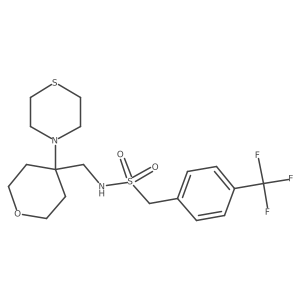 N-{[4-(thiomorpholin-4-yl)oxan-4-yl]methyl}-1-[4-(trifluoromethyl)phenyl]methanesulfonamide Structure