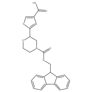 2-[4-(9H-Fluoren-9-ylmethoxycarbonyl)morpholin-2-yl]-1,3-thiazole-4-carboxylic acid结构式