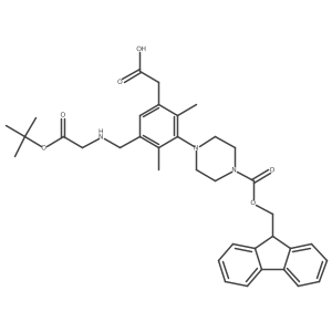 2-[5-({[2-(tert-butoxy)-2-oxoethyl]amino}methyl)-3-(4-{[(9H-fluoren-9-yl)methoxy]carbonyl}piperazin-1-yl)-2,4-dimethylphenyl]acetic acid Structure