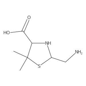 D-2-(Aminomethyl)-5,5-dimethyl-4-thiazolidinecarboxylic Acid结构式