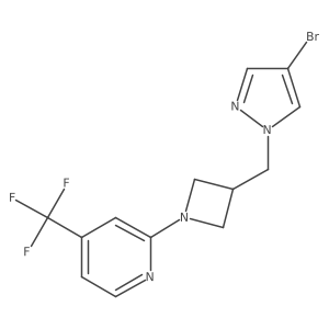 2-{3-[(4-bromo-1H-pyrazol-1-yl)methyl]azetidin-1-yl}-4-(trifluoromethyl)pyridine结构式