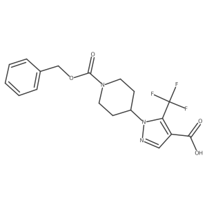 1-{1-[(benzyloxy)carbonyl]piperidin-4-yl}-5-(trifluoromethyl)-1H-pyrazole-4-carboxylic acid结构式