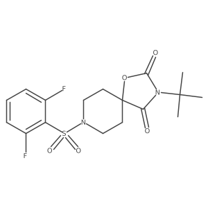 3-Tert-butyl-8-(2,6-difluorobenzenesulfonyl)-1-oxa-3,8-diazaspiro[4.5]decane-2,4-dione Structure