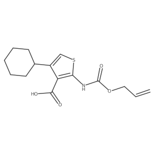 4-Cyclohexyl-2-{[(prop-2-en-1-yloxy)carbonyl]amino}thiophene-3-carboxylic acid结构式