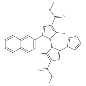 Dimethyl 2,2'-dimethyl-5-(naphthalen-2-yl)-5'-(thiophen-3-yl)-[1,1'-bipyrrole]-3,3'-dicarboxylate Structure