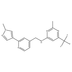 2-methyl-N-{[2-(1-methyl-1H-pyrazol-4-yl)pyridin-4-yl]methyl}-6-(trifluoromethyl)pyrimidin-4-amine结构式
