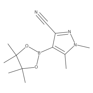 1,5-Dimethyl-4-(4,4,5,5-tetramethyl-1,3,2-dioxaborolan-2-yl)-1H-pyrazole-3-carbonitrile结构式