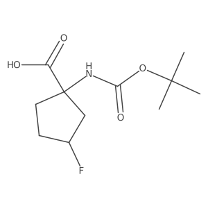 cis-1-(Tert-butoxycarbonylamino)-3-fluoro-cyclopentanecarboxylic acid Structure