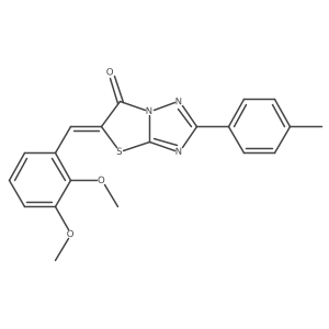 (5E)-5-(2,3-dimethoxybenzylidene)-2-(4-methylphenyl)[1,3]thiazolo[3,2-b][1,2,4]triazol-6(5H)-one结构式