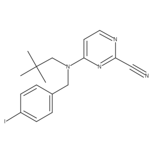 4-[(2,2-Dimethyl-propyl)-(4-iodo-benzyl)-amino]-pyrimidine-2-carbonitrile Structure