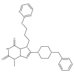 8-(4-Benzylpiperazin-1-yl)-3-methyl-7-(3-pyrimidin-2-ylsulfanylpropyl)-4,5-dihydropurine-2,6-dione Structure