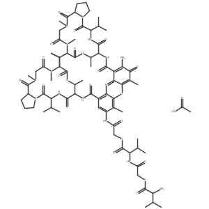 7-((Hydroxyacetyl)amino)actinomycin D ester with L-valylglycoloyl-L-valine, monoacetate Structure