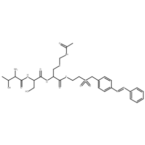 L-Cysteine, S-[(acetylamino)methyl]-N-(N-L-threonyl-L-seryl)-, 2-[[[4-(phenylazo)phenyl]methyl]sulfonyl]ethyl ester结构式