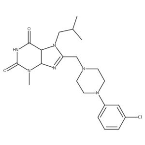 8-[[4-(3-Chlorophenyl)piperazin-1-yl]methyl]-3-methyl-7-(2-methylpropyl)-4,5-dihydropurine-2,6-dione Structure