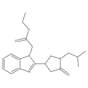ethyl 2-{2-[1-(2-methylpropyl)-5-oxopyrrolidin-3-yl]-1H-1,3-benzodiazol-1-yl}acetate结构式